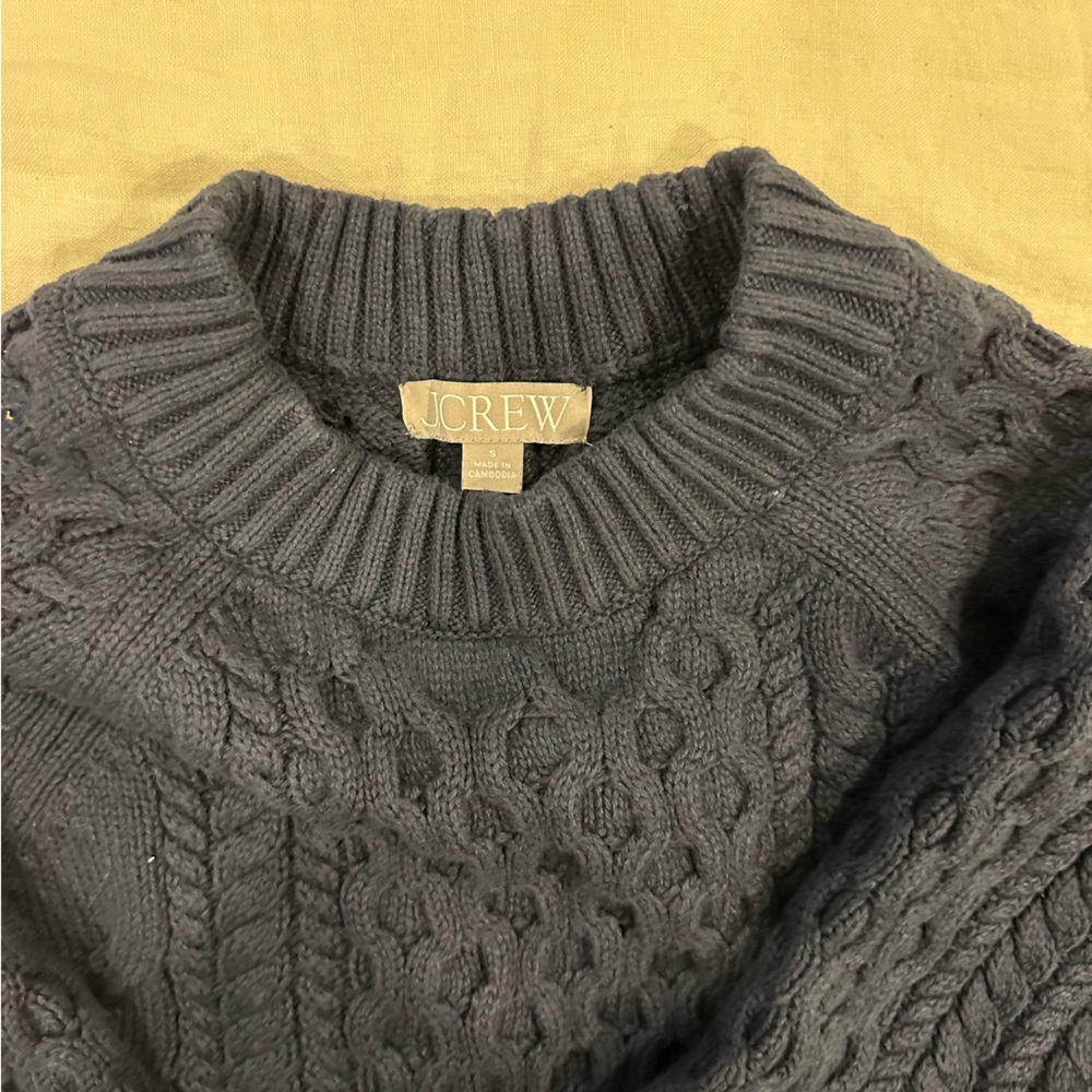 J. Crew Navy Cable Knit Sweater
